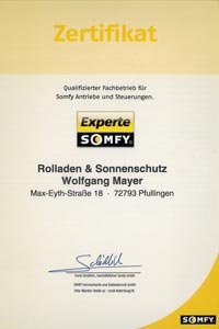 Mayer Rolladen- & Sonnenschutztechnik ist seit Jahrzehnten Somfy Experte.